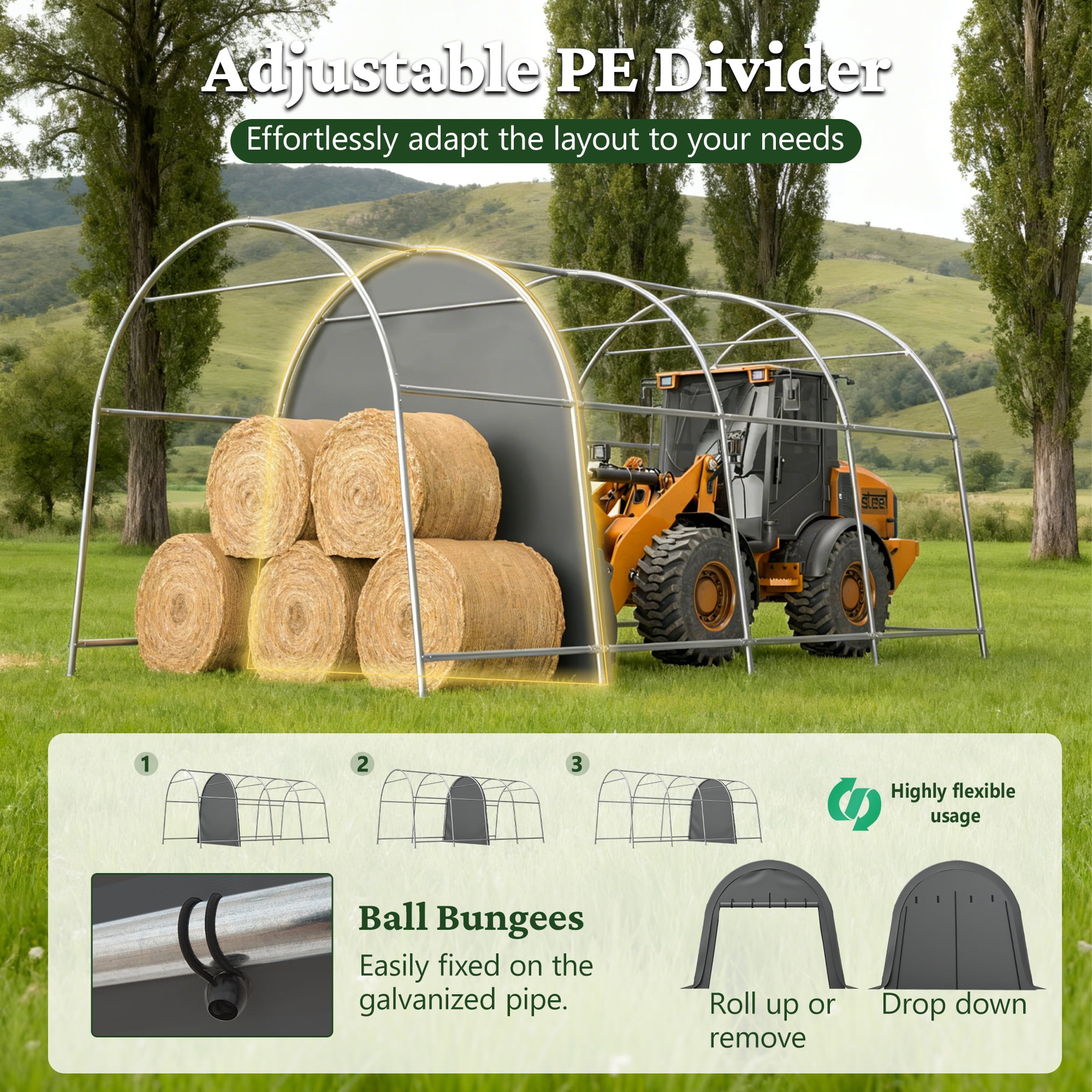 10×20FT Heavy Duty Carport with Roll-up Sidewall, Car Canopy with All-Season Tarp, Portable Outdoor Garage for Car, Truck, SUV, Boat