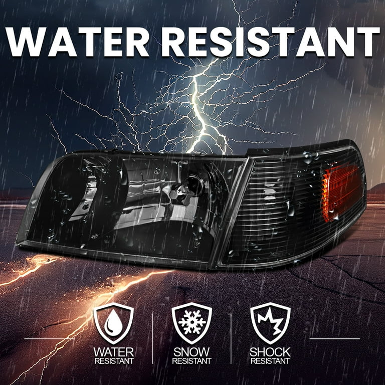 Spec-D Tuning FRONT Headlights+Corner Lights, Black Housing
