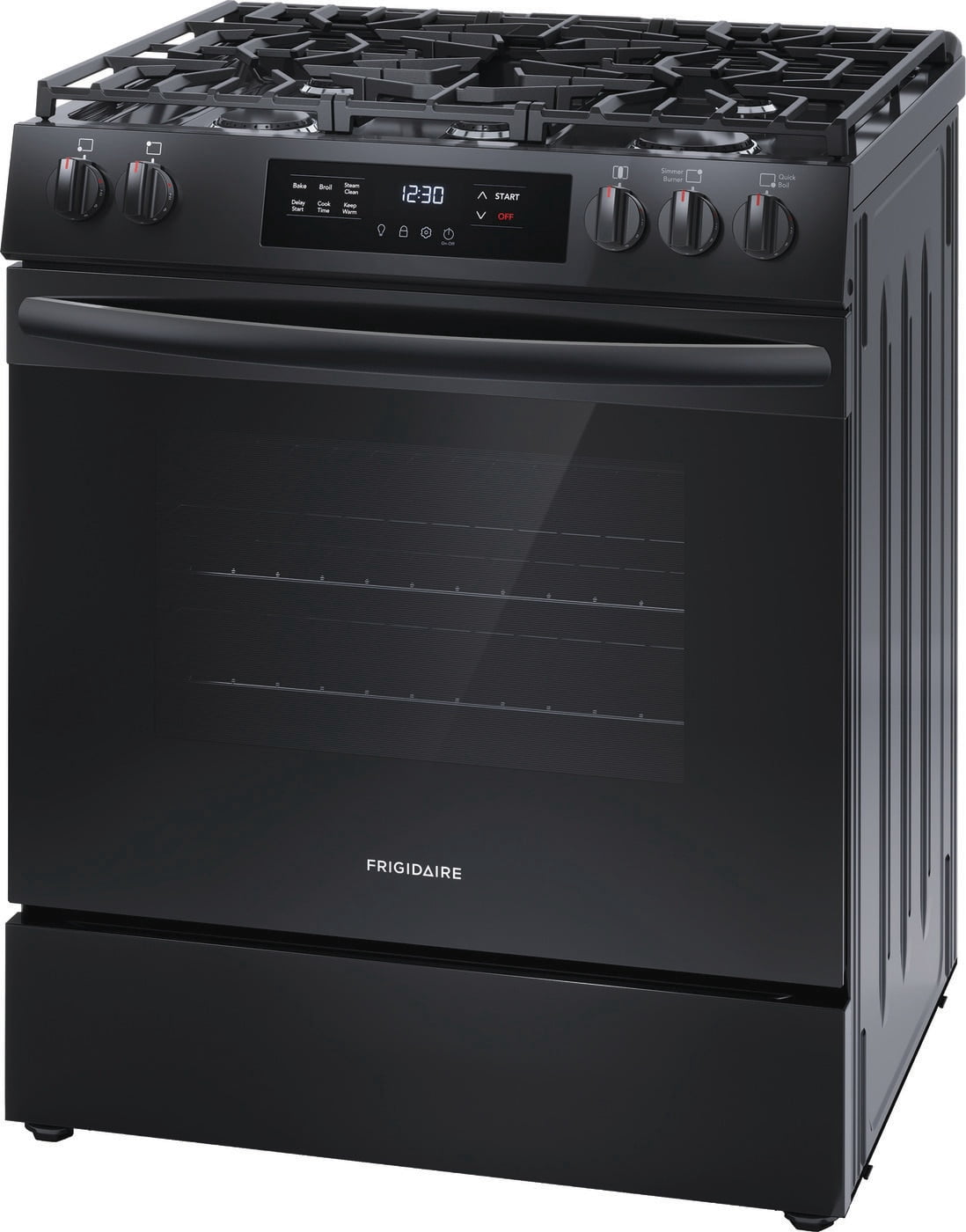 Frigidaire 30" Gas Range with Steam Clean, Black