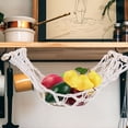 thumbnail image 1 of TABLZONE Hanging Fruit Hammock Net Structure Beige Wood Storage Display Family Users 1Pack, 1 of 8