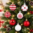 thumbnail image 4 of Lksixu Christmas Tree Ball Ornaments Gift Box Set, 50 Pcs Red & White Shatterproof Glitter Multi-Style Hanging Ball Bauble Sphere, Christmas Decorations Christmas Theme Pendant for Wedding Party, 4 of 6