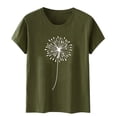 thumbnail image 4 of Liquidation d'Économies d'Été Iumwxz Tunique Coupe Classique T-Shirt d'Été Décontracté Hauts pour Femmes T-Shirt Graphique Floral Hauts T-Shirt à Manches Courtes Col Rond Hauts pour Dames Offres Hebdomadaires Date, 4 of 4