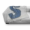 thumbnail image 3 of Letter S Soft Flannel Fleece Throw Blanket, Retro Style Denim Letter Character on White Background Conceptual Typography, Cozy Plush for Indoor and Outdoor Use, 50" x 70", Blue Yellow, by Ambesonne, 3 of 6