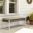 thumbnail image 4 of Gymax 43 Inch Patio Rectangle Ottoman w/ Metal Legs & Seat Cushion, 4 of 10