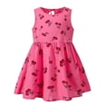 thumbnail image 1 of Ketyyh-chn99 Robes d'Été pour Filles Mignonnes Nouvelles Robes d'Été pour Filles Robe en Coton pour Enfants Robe pour Bébé Fille Robes Imprimées Taille pour 5-6 Ans, Rouge Melon D\'eau, 1 of 2