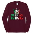 thumbnail image 2 of Wild Bobby Mexican King Latin Pride Men Long Sleeve Shirt, Maroon, XX-Large, 2 of 5