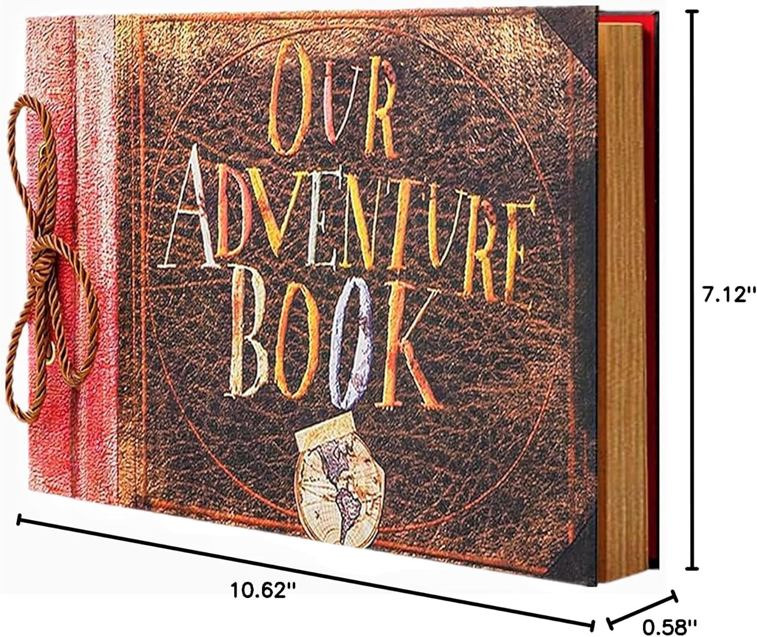 Adventure Book Travel Diary & Scrapbook - Retro-Style Photo Album, Vintage Guestbook for DIY Memories, Anniversary, Wedding, Baby, Travel, or Valentine's Day Gift