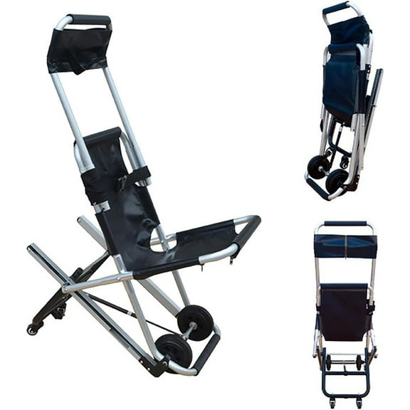 CNV 352.74 lbs Capacity Stair Climbing Wheelchair, Folding Evacuation Chair Lift for Stairs, Quickly Transfer Elderly Downstairs Assist Device for Hotels, Hospitals Black