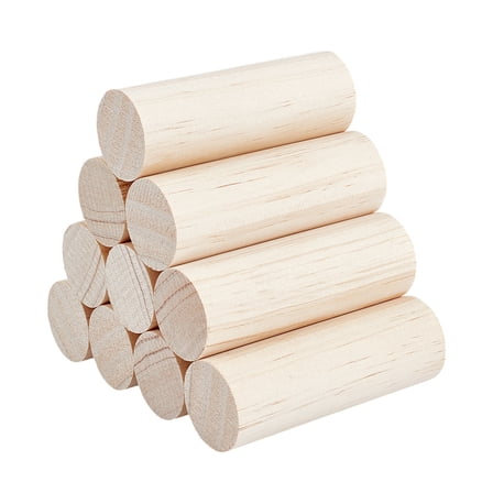 Wood Round Stick DIY Craft Supplies White 99x35mm