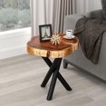 thumbnail image 4 of Rustic Industrial Solid Wood & Metal Accent Table in Natural & Black Leg, 4 of 7