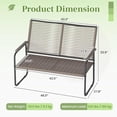 thumbnail image 3 of YODOLLA Outdoor Wicker Patio Bench, Rattan Loveseat with Backrest and Armrests, Brown, 3 of 9