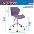 thumbnail image 7 of Armless Office Chair Ergonomic Small Desk Chair Armless Adjustable Swivel Computer Task Chair No Armrest Home Office Chair for Small Spaces,Purple, 7 of 7