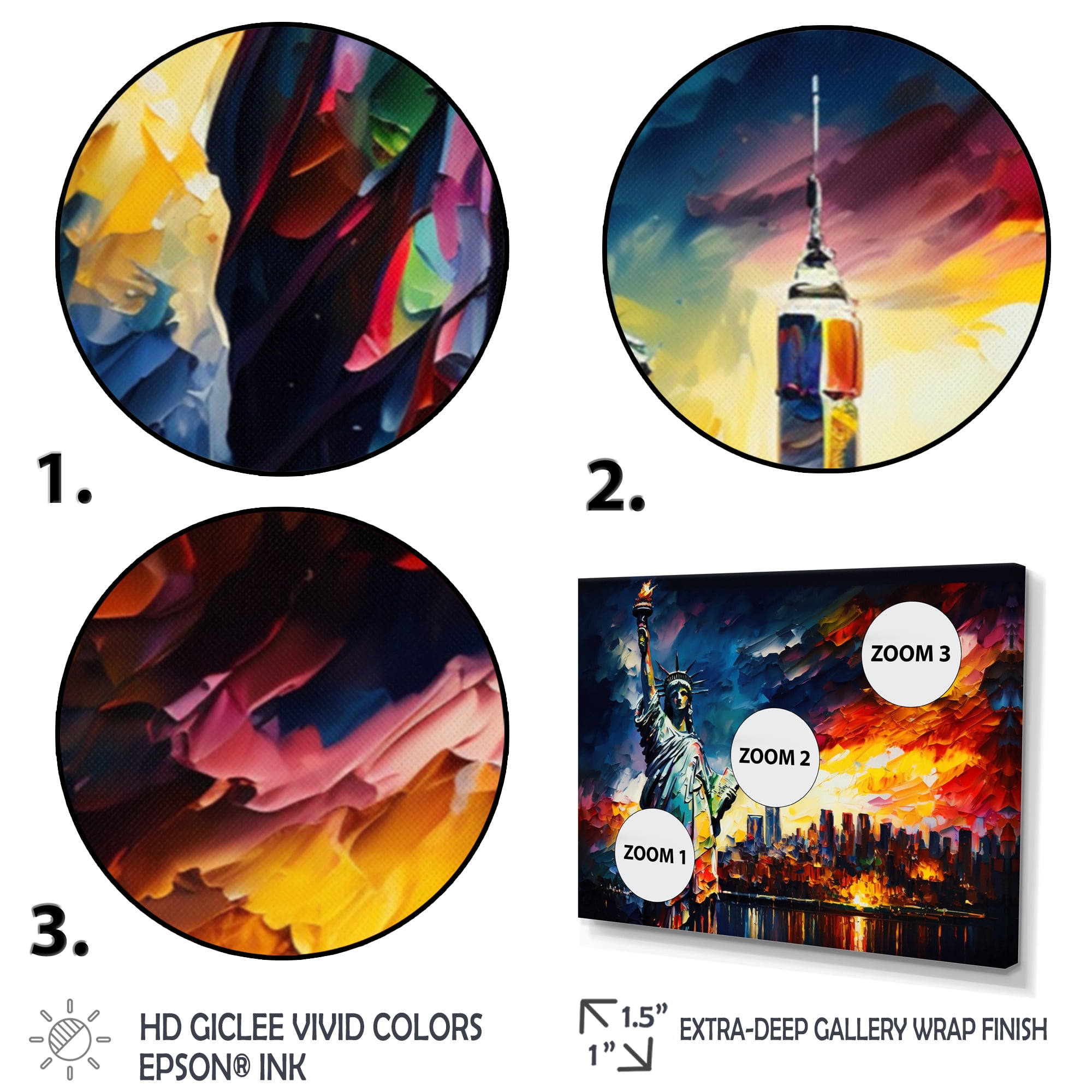 Designart New York Views At Sunset I Canvas Wall Art