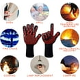 thumbnail image 2 of Guantes para parrilla, guantes para horno, guantes para barbacoa resistentes al calor, guantes para cocinar hasta 800 °C, 1 par de antideslizantes con silicona para parrilla, cocinar, hornear, soldar, 2 of 6