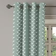 thumbnail image 2 of Ambesonne Abstract Grommet Curtain, Vintage Wavy Floral, 50" x 72", Pale Sage Green White, 2 of 6