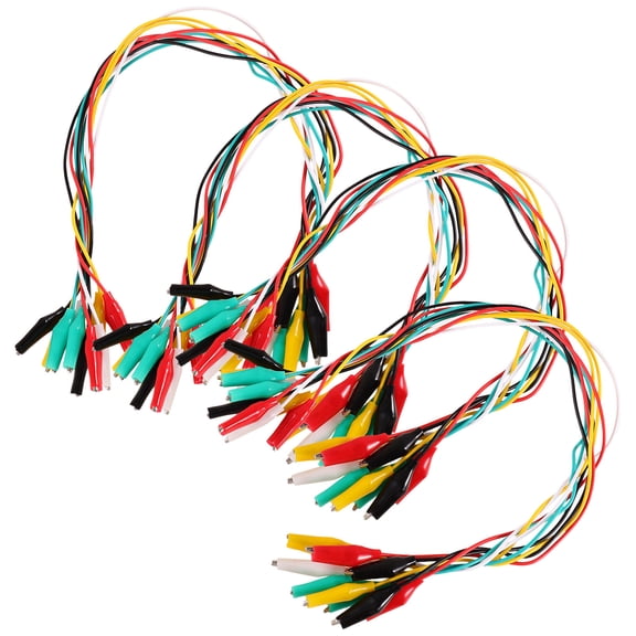 NIAIZEK 40Pcs Jumper Wires with Alligator Clips for Circuit Connection and Electrical Testing