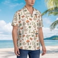 thumbnail image 3 of Fotbe Forest Mushrooms Insects Camisa Hawaiana para Hombre Unisex – Camisa Casual de Verano con Botones de Manga Corta de Algodón y Lino,X-Large, 3 of 7