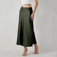 thumbnail image 5 of Landzoo Women's Satin Midi Skirts 2024 Summer High Waisted A Line Elegant Party Long Silk Skirt Cozy Distinctive Women's Skirt, 5 of 6