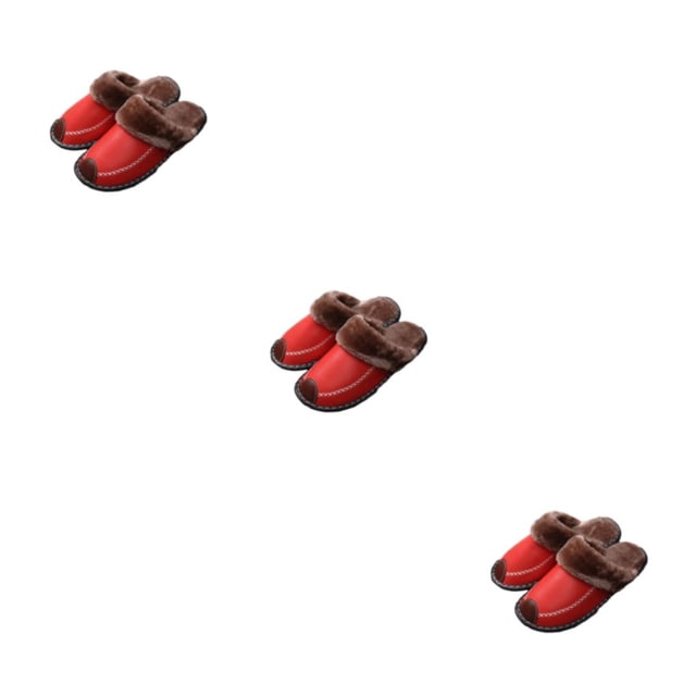 Minnieouse Zapatillas de casa, suministros de invierno, calzado cálido, impermeable, para parejas, Base gruesa, zapatilla de felpa para mujer, Type1 NO1