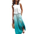 thumbnail image 4 of B91xZ Robes Babydoll pour Femmes Patchwork Col Rond Sans Manches Chandail Fluide Plissé Mini Robe, Bleu Clair G, 4 of 5