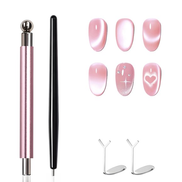 Set de imanes para nail art uadbau de 4 piezas con diseño ojo de gato