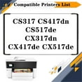 thumbnail image 2 of 71B10K0 71B10C0 71B10M0 71B10Y0 Toner Cartridge, Compatible for Lexmark CS317 CS417dn CS517de CX317dn CX417de CX517de Printers —— High Print Volume with Chip, 2 of 7