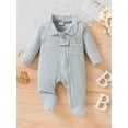 thumbnail image 2 of SUNSIOM Pyjamas à Col à Revers à Manches Longues pour Bébés Garçons Filles Combinaisons Nouveau-Nés, 2 of 6