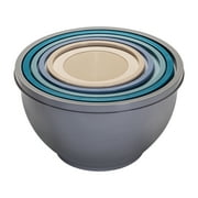 Mainstays 10-Piece Plastic Mixing Bowl Set with Nonslip Base and Assorted Lids
