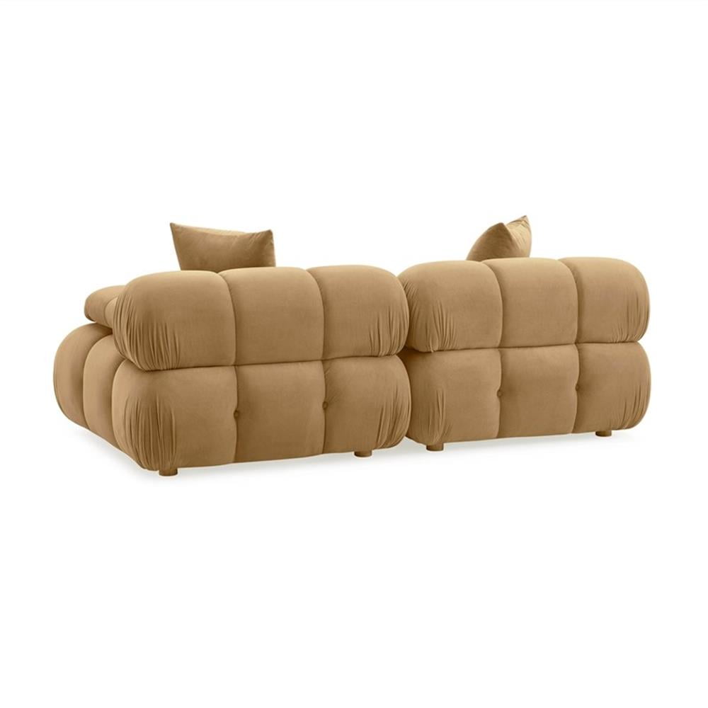 Pemberly Row Contemporary Performance Velvet Modular Loveseat
