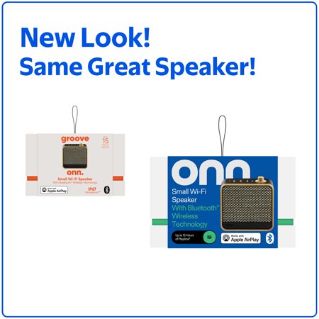 ONN SMALL WI-FI SPEAKER WITH BLUETOOTH TECHNOLOGY, BLACK