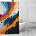 thumbnail image 3 of Fractal Blaze Texture Pattern Shower Curtain, Abstract Waterproof Bath Curtains for Bathroom Decorations, 72 x 72 inches, 3 of 7