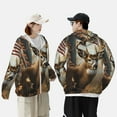 thumbnail image 2 of KLL American Wildlife Deer Forest Print Men's Women’s UPF 50+ Sun Protection Outdoor Hoodie Jacket Long Sleeve Fishing Hiking Performance Shirt- 3X-Large, 2 of 5