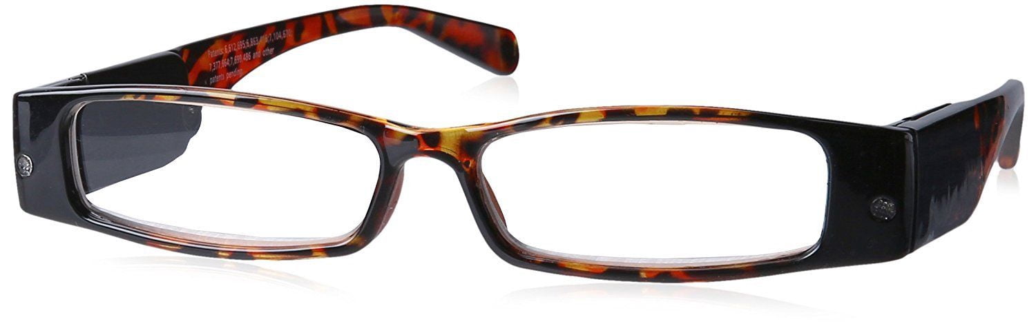 LightSpecs LightPipe Reading Glasses with LED Lights, Mr. Carter +2.50 Power