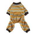 thumbnail image 1 of Pijama de cachorro suave con camisa de rayas de colores y cuello alto para perrito cuadrúpedo SY97 Rayas amarillas y azules, 1 of 5