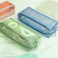thumbnail image 6 of Lksixu Grid Mesh Pencil Case, Double-layer Nylon Pencil Pouch with Zipper, Multi-Purpose Stationery Organizer Large Capacity Clear Exam Pen Bag Portable Travel Cosmetic Bags for Office College, 6 of 8
