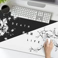 thumbnail image 2 of Black White Cherry Blossom Mouse Pad Japanese Sakura Death Life Extended Desk Mat 80X30 cm Non-Slip Rubber Base Stitched Edge Large XL Playmat for Gaming Laptop Computer PC Desktop,31.5×11.8 Inch, 2 of 6