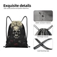 thumbnail image 6 of Ratiio Vintage Winged Rose Skull Print Drawstring Backpack Bag Sport Gym Sackpack Heavy Duty String Backpack for Men Women, 6 of 7