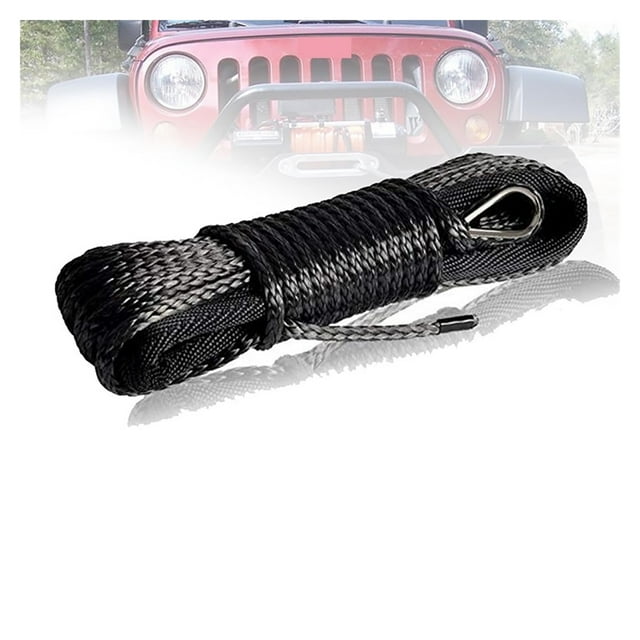 10mm X 15m UHMWPE Cable Synthetic Winch Line Towing Rope For 4x4/4WD/UTV/ATV/OFF-ROAD
