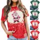 thumbnail image 1 of Fiudx Ropa de Mujer Camiseta de Manga Corta con Cuello Redondo y Estampado Navideño a La Moda para Mujer, 1 of 4