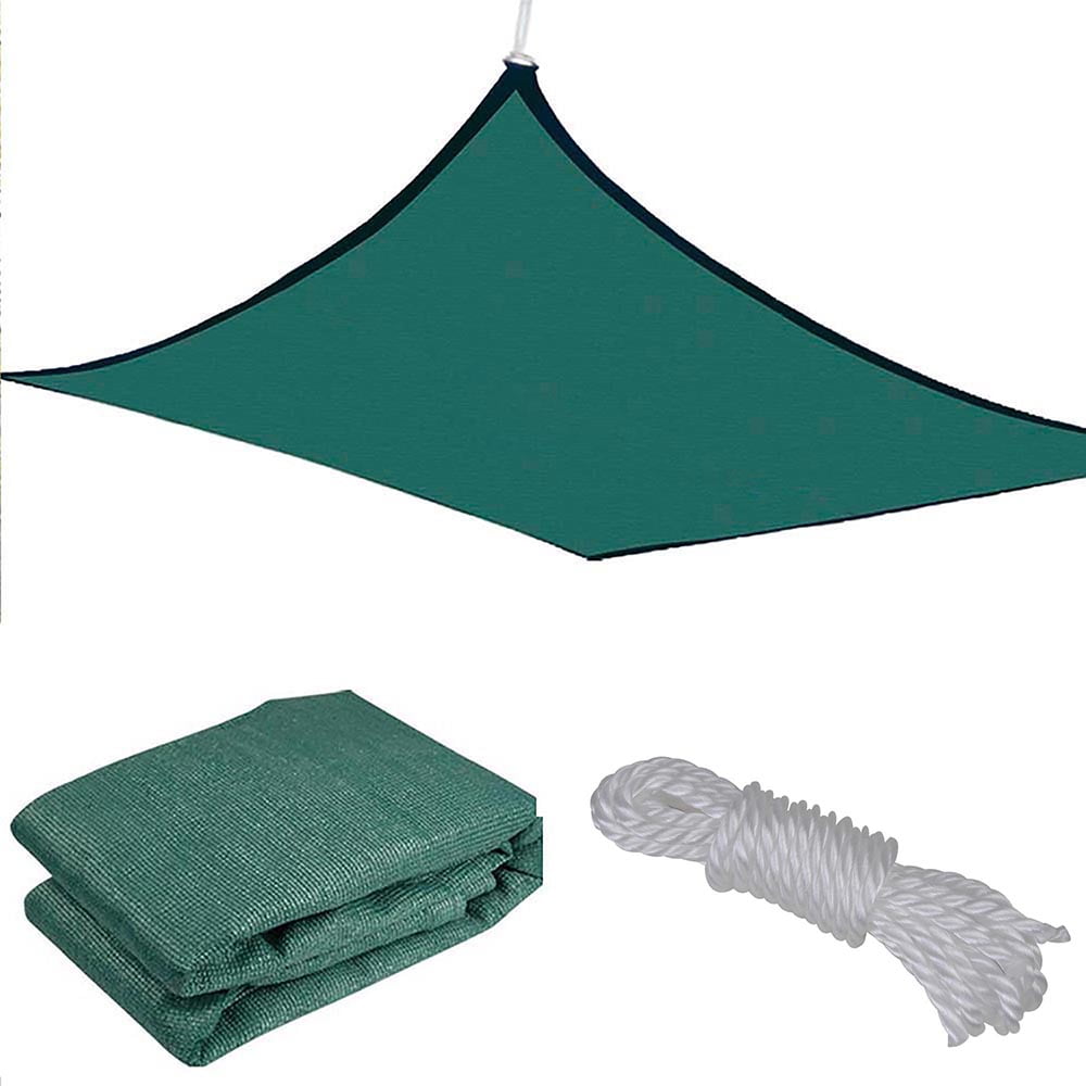 Yescom 18'x18' Square Sun Shade Sail Beach Cover Uv Blocking Green Yescom 18'x18' Square Sun Shade Sail Beach Cover Uv Blocking Green