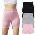 thumbnail image 4 of ShomPort Girls 5-Pack Bike Shorts Elastic Waisted Yoga Dance Athletic Cotton Short Tights Under Dress Shorts, 4 of 9