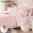 thumbnail image 5 of Amberspace gold foil Design 5-piece Bed in a Bag Comforter Set with Sheets,Pink Gold Heart,Twin, 5 of 7