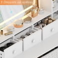 thumbnail image 5 of Ktaxon Makeup Vanity Desk with Lighted Mirror, Vanity Table with Charging Station for Bedroom, White, 5 of 8