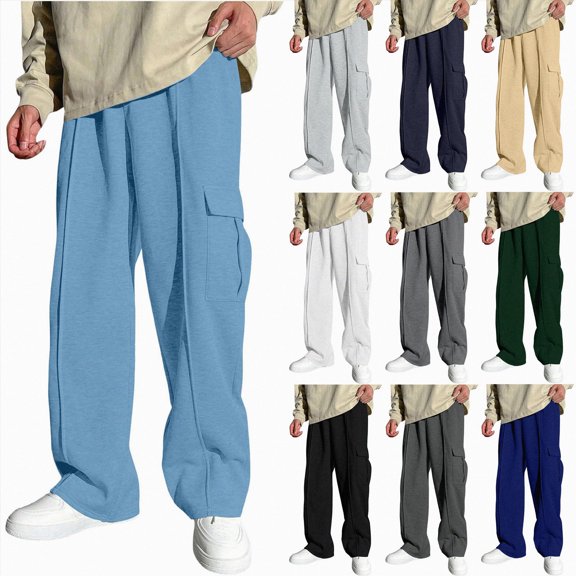 Child Sweatpants For Boys 5-15 Years Wide Leg Sweatpants Soft Active and Basic Open-Bottom Baggy Pants with Pockets Kids White Sweatpants Size 6-7 Years