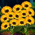 thumbnail image 4 of 27.56 inch Six Head Solar Sunflower Lamp, LED Waterproof Garden Stake Light, Elegant Outdoor Yard Ornament, Artistic Landscape Lighting for Patio and Garden Scenery, 4 of 6
