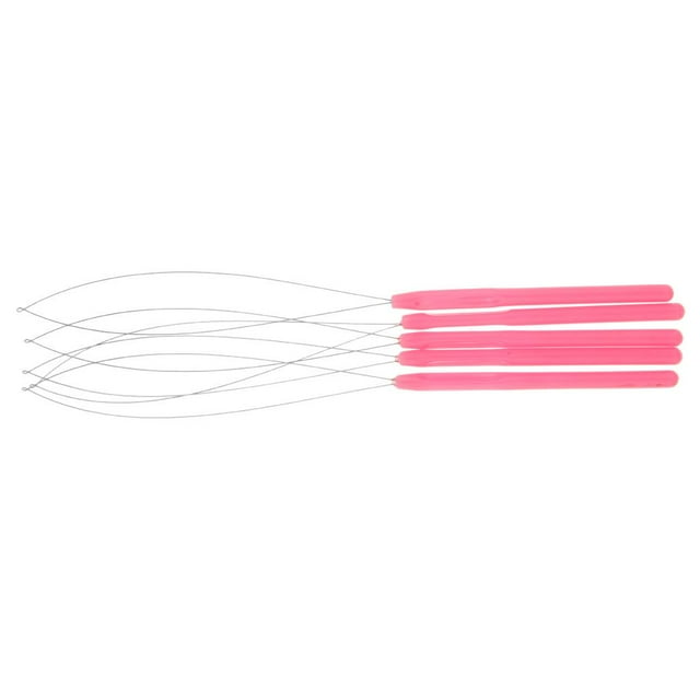 5x de enhebrador de s Herramientas de extensión de cabello Rosado Zulema herramienta de gancho de tracción aluminio