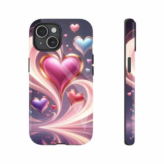 Valentine's Day Heart Design Phone Case for Couples, Compatible with iPhone 11/12/13/14/15/16 (Pro Max/Plus)