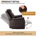 thumbnail image 6 of 2 Seater Recliner Sofa - Double Reclining Loveseat with Massage & Heating - PU Leather Manual Home Theater Seating Manual Recliner Motion Living Room Chair, 6 of 7