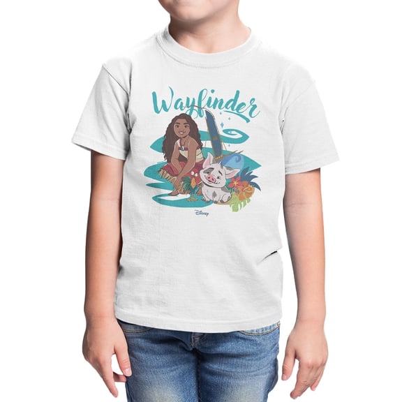 Disney Moana Wayfinder In Waves Youth T Shirt (White, XS-XL)