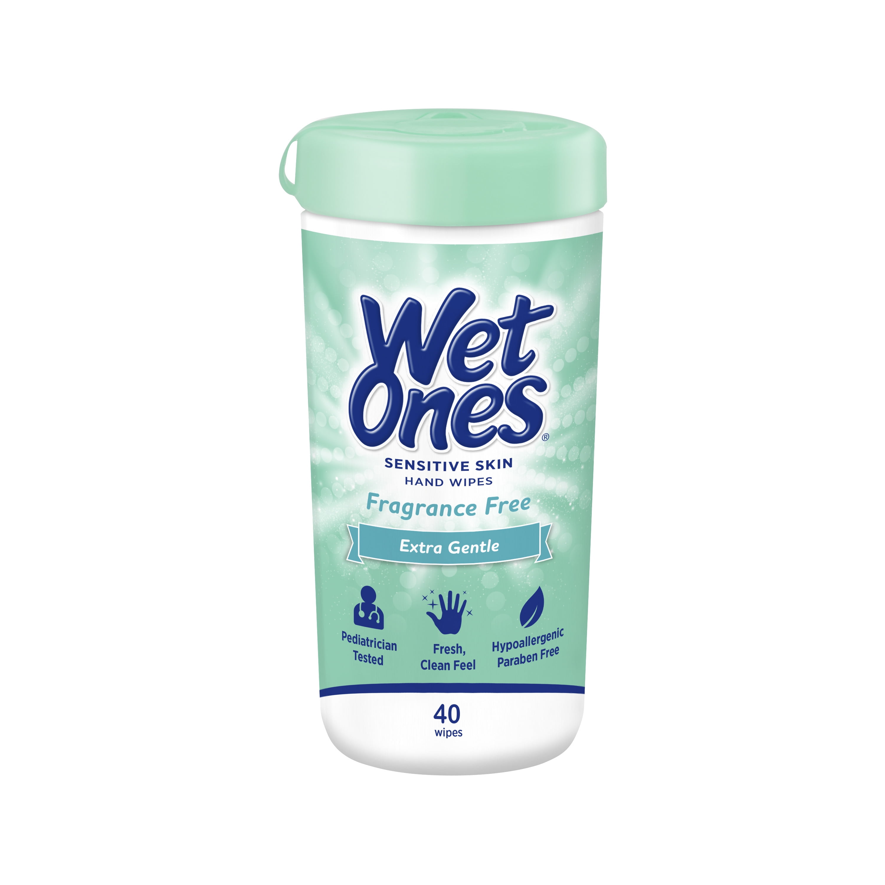 Wet Ones Sensitive Skin Hand Wipes Canister, Fragrance Free, 40 Ct